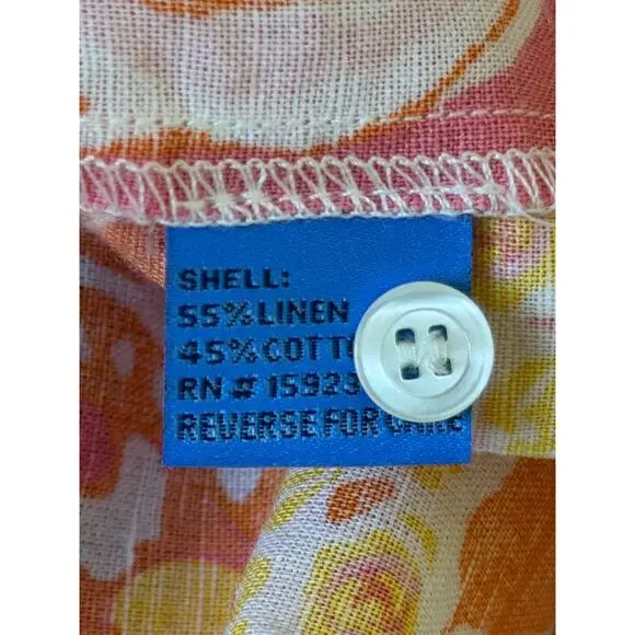 J.McLaughlin Foley Linen-Blend Dress Pink Trinidad Abstract Medium Beachy Resort - Picture 13 of 14